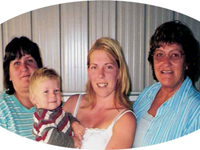 Barbara Chase, Brayden Hare, Lynda Hare, Fay Ward